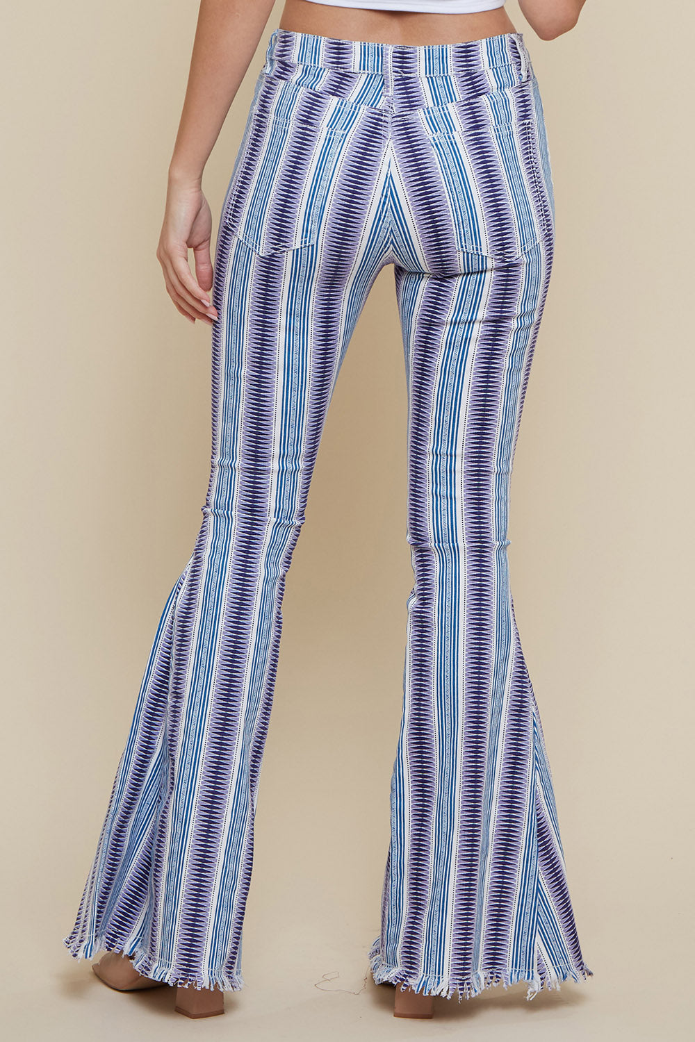 Western Aztec Print Bell Bottom Pants