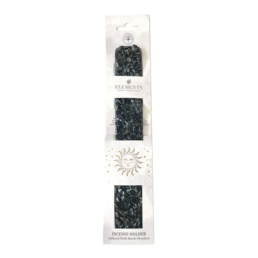 Elements Crystal Wooden Incense Burner in Black Obsidian
