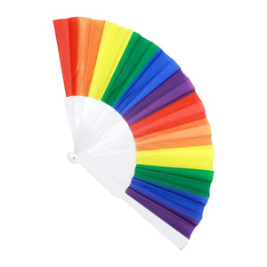 Rainbow Striped Hand Fan