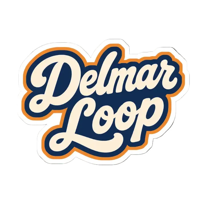 Retro Delmar Loop Script Sticker