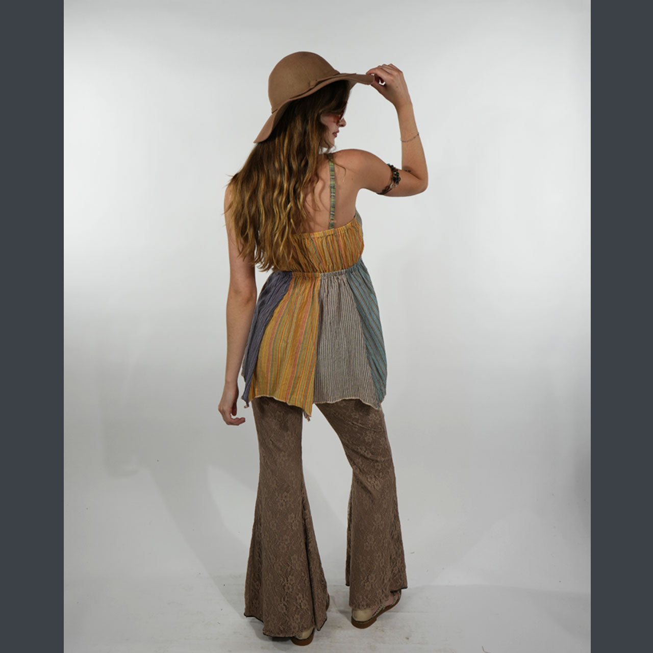 Hey Jude Patchwork Fairy Top in Tan