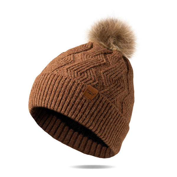 Britt's Knits Pom Beanie in Brown SALE