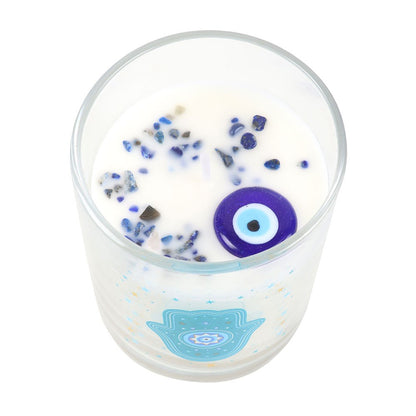 Hand of Hamsa Crystal & Charm White Rose Scented Candle