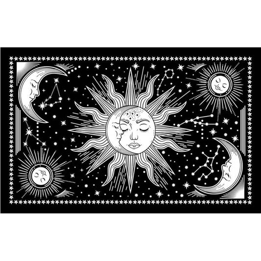 Black and White Sun & Moon Love Tapestry