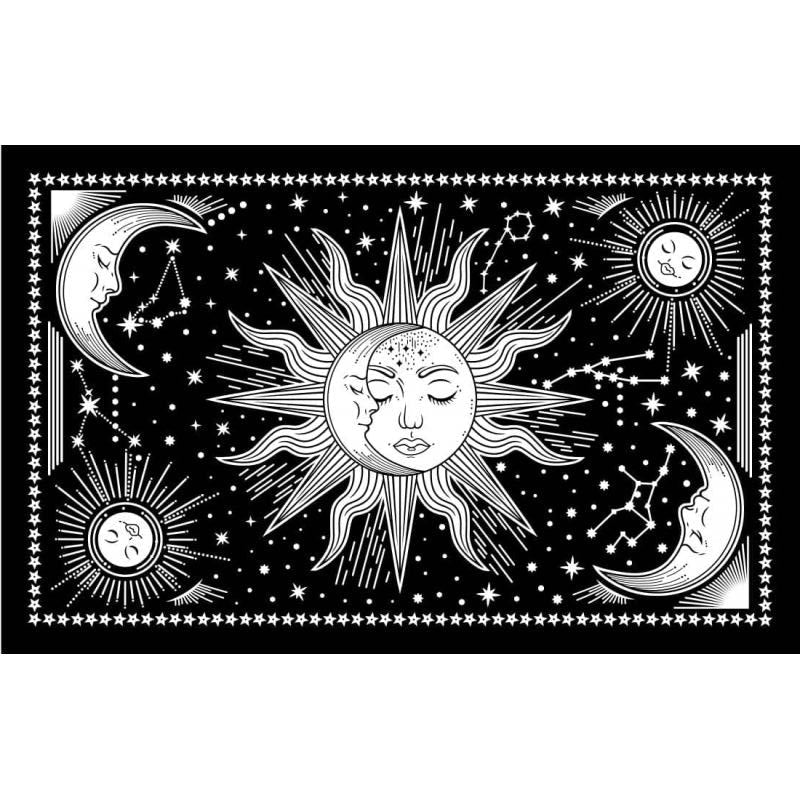 Black and White Sun & Moon Love Tapestry