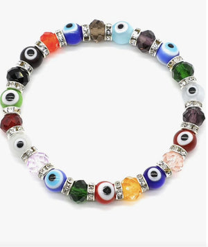 Multicolor Evil Eye Stretch Bracelet