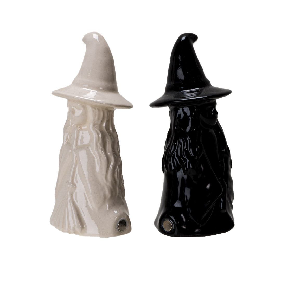 White Witch Black Witch Salt and Pepper Shaker Set