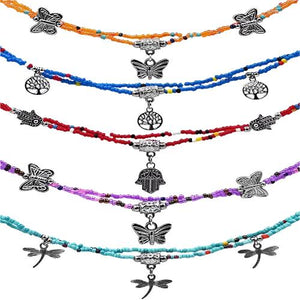 3 Charm Beaded Anklet