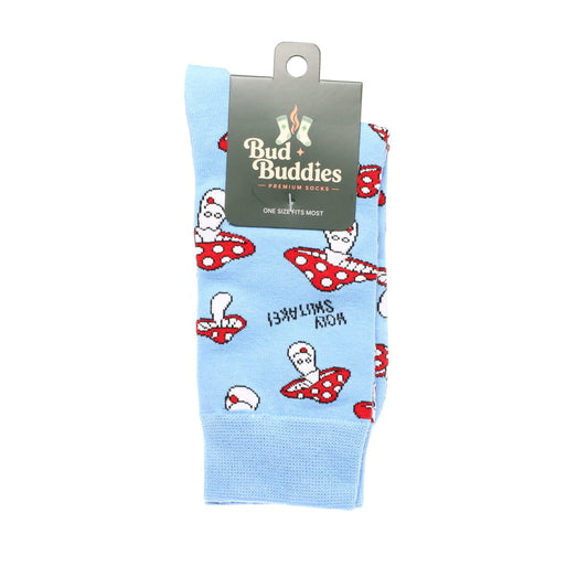 Bud Buddies Novelty Socks - "Holy Shiitake!"