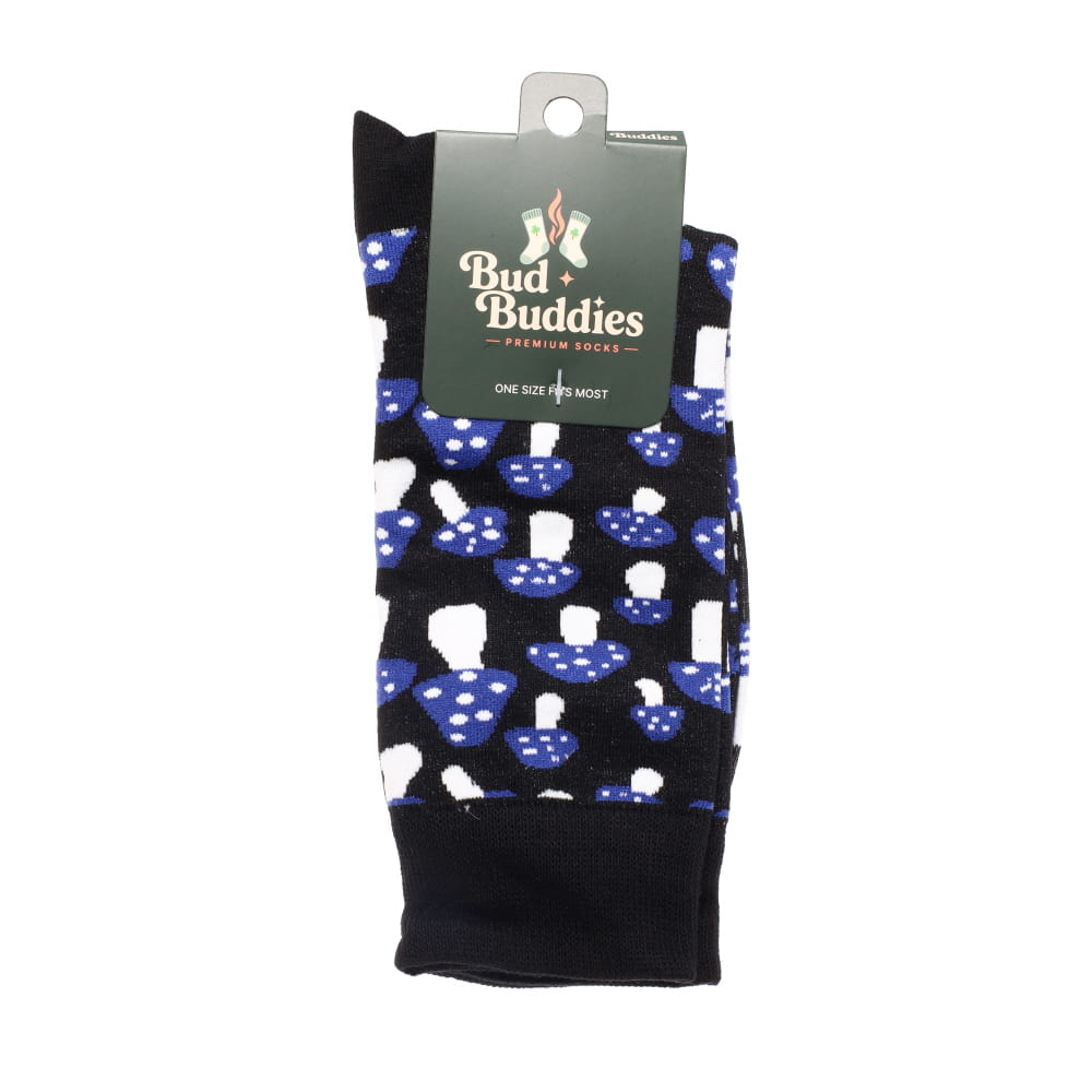 Bud Buddies Novelty Socks - Blue Mushroom