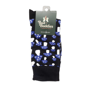 Bud Buddies Novelty Socks - Blue Mushroom