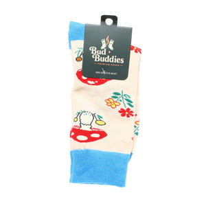 Bud Buddies Novelty Socks - Vintage Mushroom & Wildflower