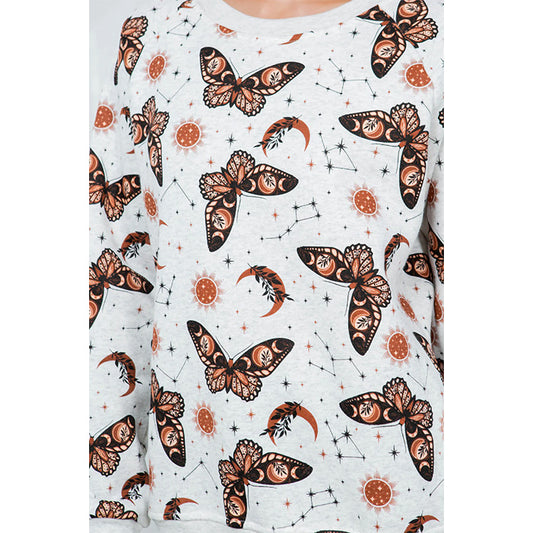 Bohemian Butterfly Fleece Sweatshirt