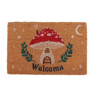 Whimsical Mushroom Fairy House Welcome Mat