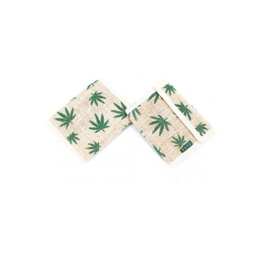 Cannabis Leaf Print Trifold Hemp Wallet
