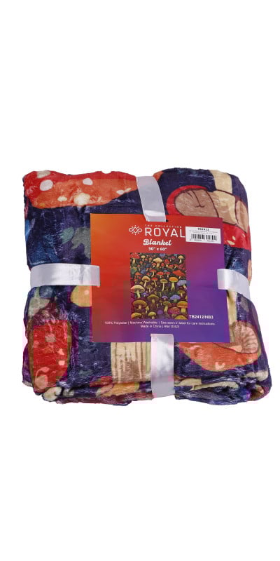 Mushroom Forest Fleece Throw Blanket 50x60"