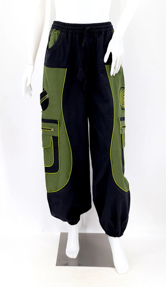 Flower of Life Embroidered Cotton Pants - Assorted Colors