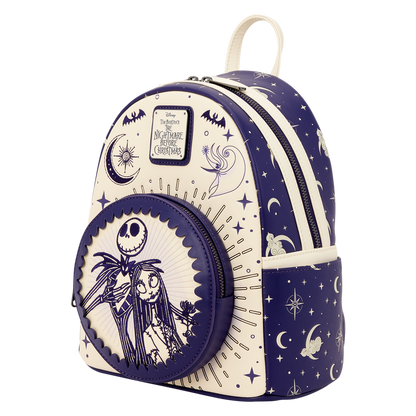Loungefly Nightmare Before Christmas Jack and Sally Night Sky Mini Backpack