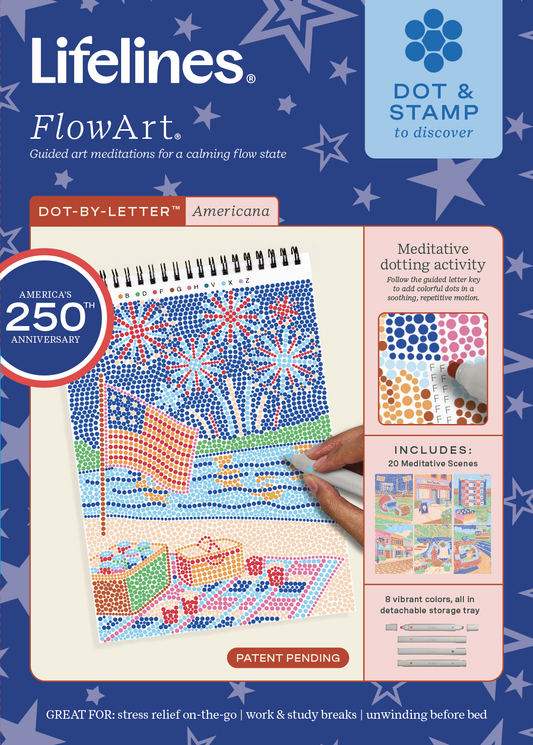 FlowArt: Dot-by-Letter Americana Coloring Pad