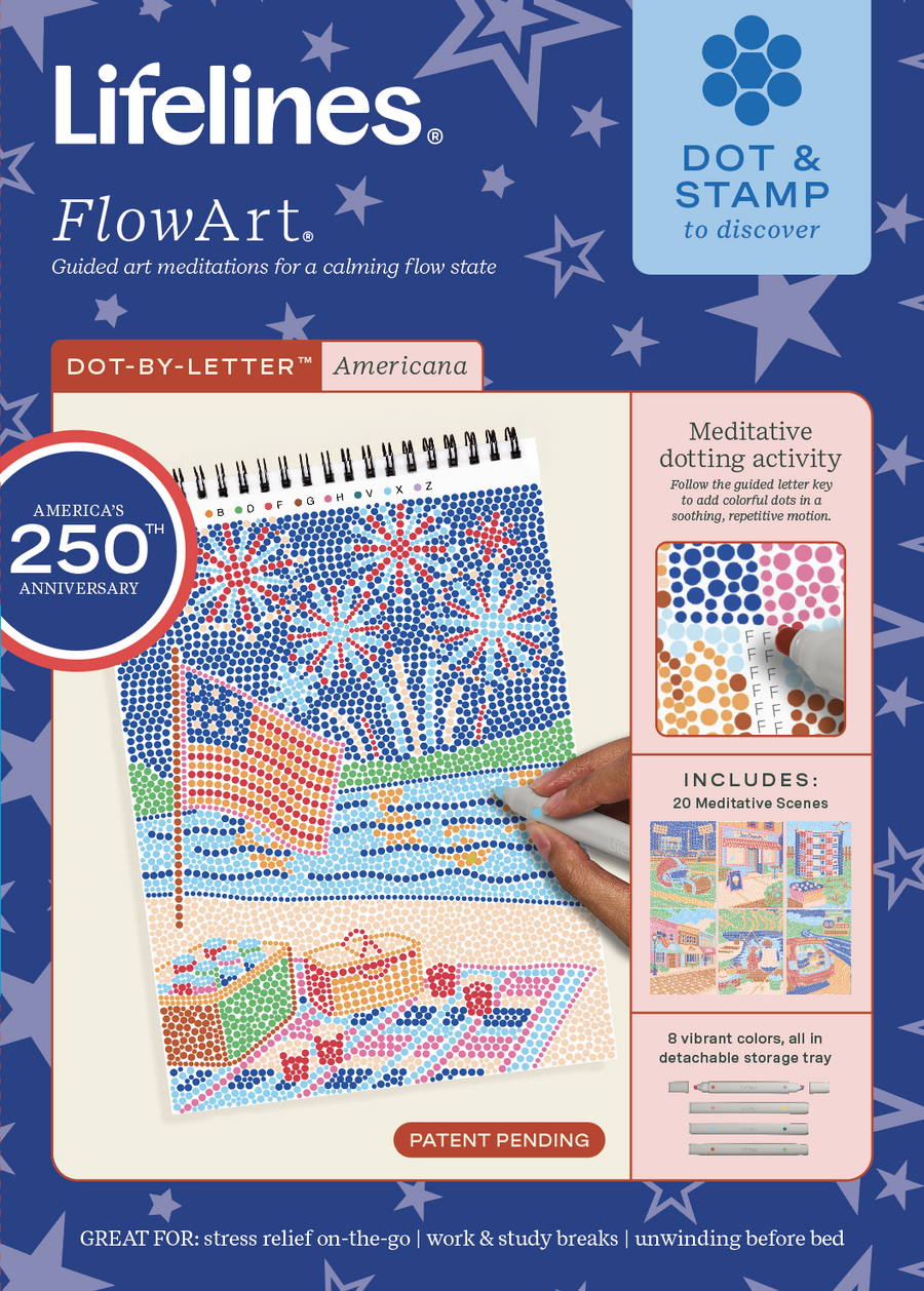 FlowArt: Dot-by-Letter Americana Coloring Pad