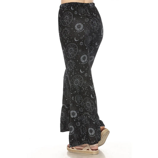 Celestial Flowy Tiered Ruffle Pants in Black