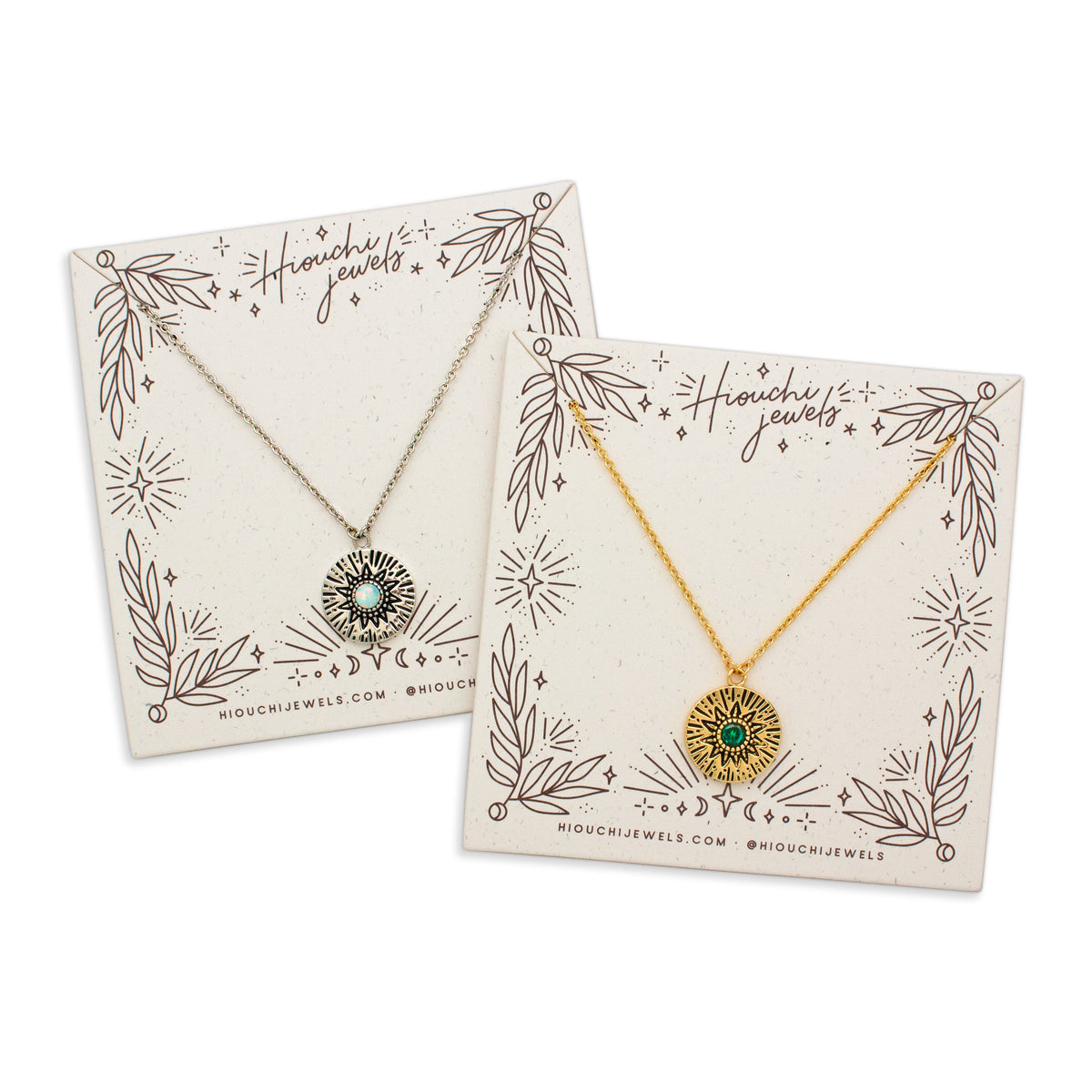 Circles Around the Sun Birthstone Necklace | Gold