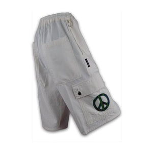 Ixchel Cotton Cargo Shorts with Peace Sign