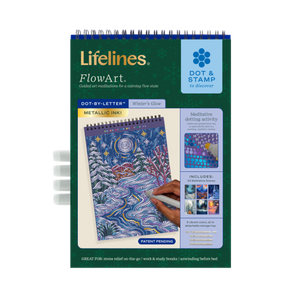 Lifelines™ FlowArt: Dot-By-Letter Winter's Glow Coloring Pad with Metallic Ink