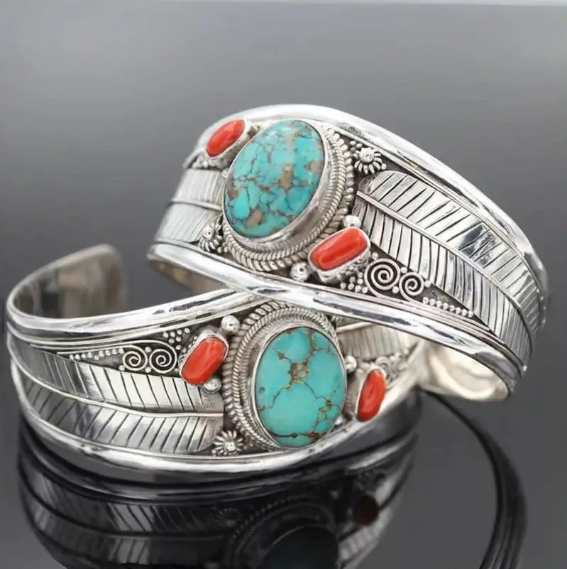 Southwestern Vintage Inlaid Cuff Bracelet