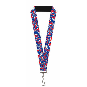 Grateful Dead Steal Your Face Stacked Pattern Lanyard SALE