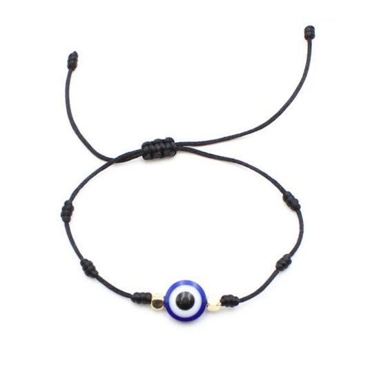 Evil Eye Black Braid Adjustable Bracelet