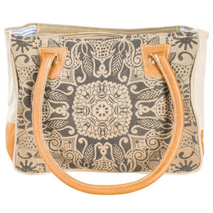 Clea Ray Mandala Print Canvas Shoulder Tote Bag