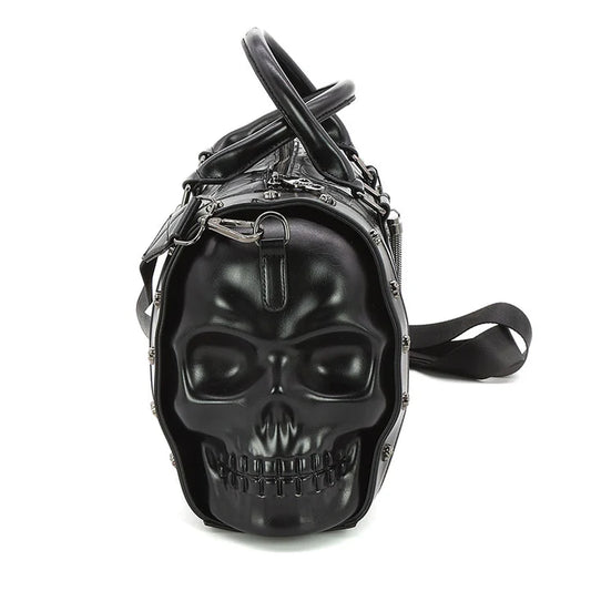 Embossed 3D Molded Skull Duffel Bag