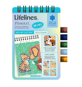Lifelines™ FlowArt: Dot-By-Letter Furry Friends Mini Coloring Pad