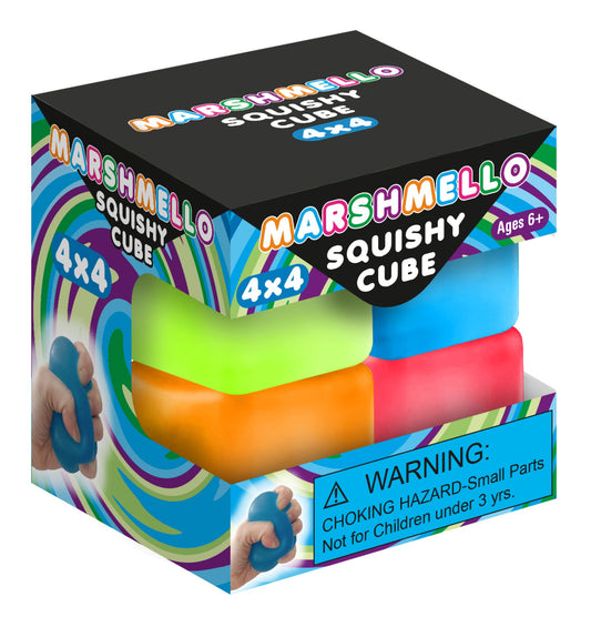 Marshmello Mini Squishy Cube 4-Pack