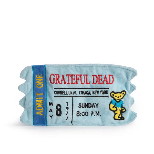 fabdog Grateful Dead Cornell '77 Concert Ticket Dog Toy
