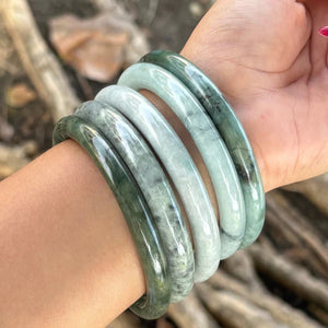 Burmese Jade Bangle Bracelet - 6mm