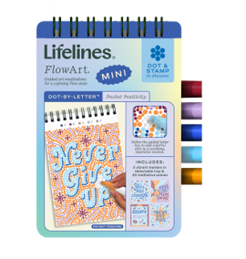 Lifelines™ FlowArt: Dot-By-Letter Pocket Positivity Mini Coloring Pad