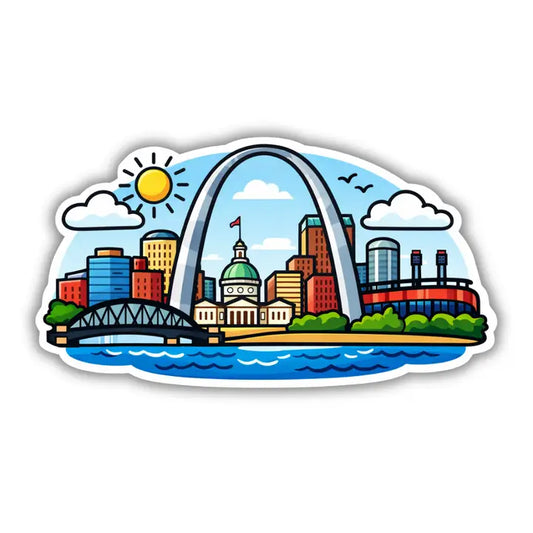St. Louis Riverfront Skyline Sticker