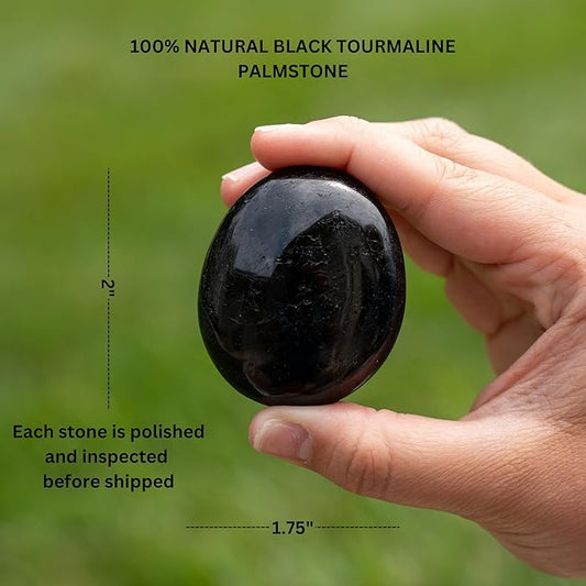 TruEnergy Black Tourmaline Palm Stone - 2"