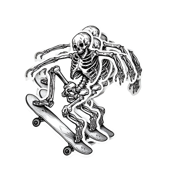 Skeleton Skater Sticker - 2"