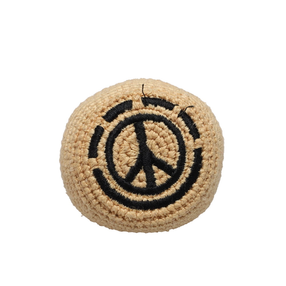 Guatemalan Crocheted Footbag with Embroidered Peace Sign