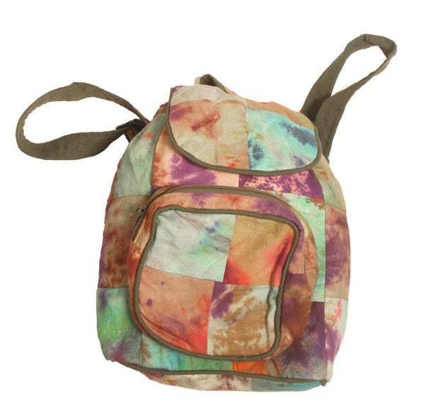Blue Sky Designs Cotton Tie Dye Patchwork Mini Backpack