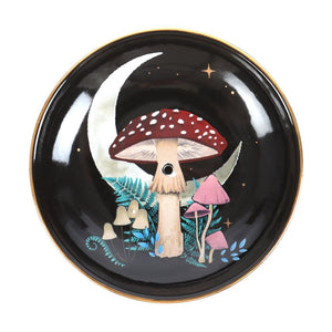 Dark Forest Mushroom Moonscape Incense Dish