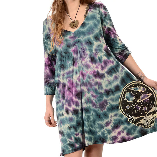 Grateful Dead Stealie The Night Away Tie Dyed Dress
