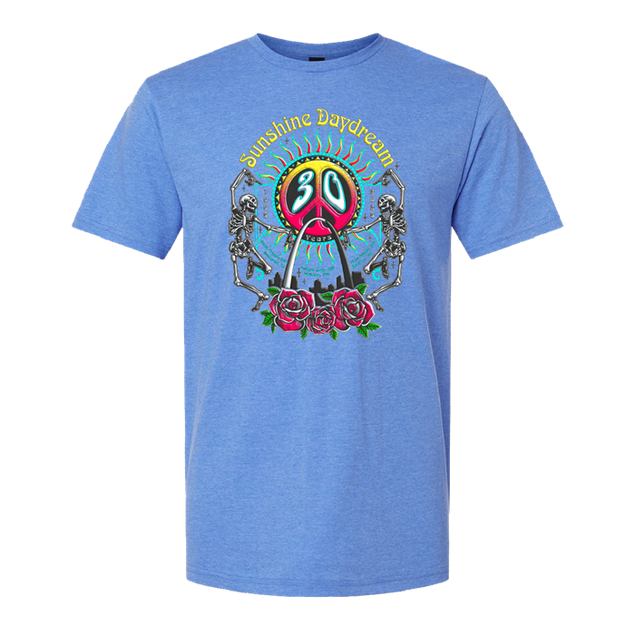 Sunshine Daydream 30th Anniversary Commemorative T-Shirt - Heather Blue