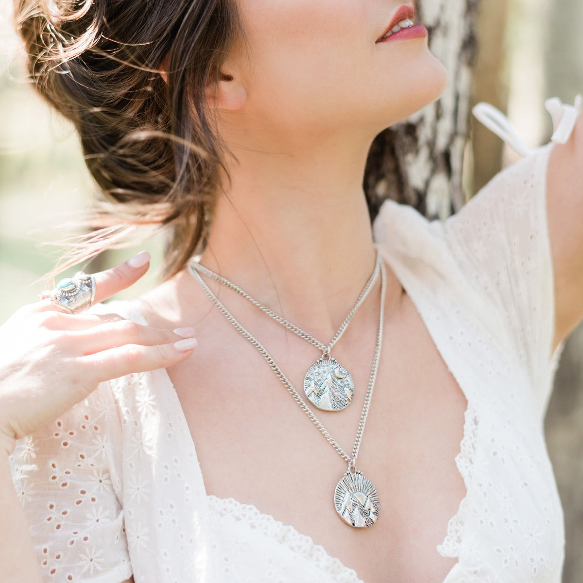 Mountains of the Sun Necklace | Silver
