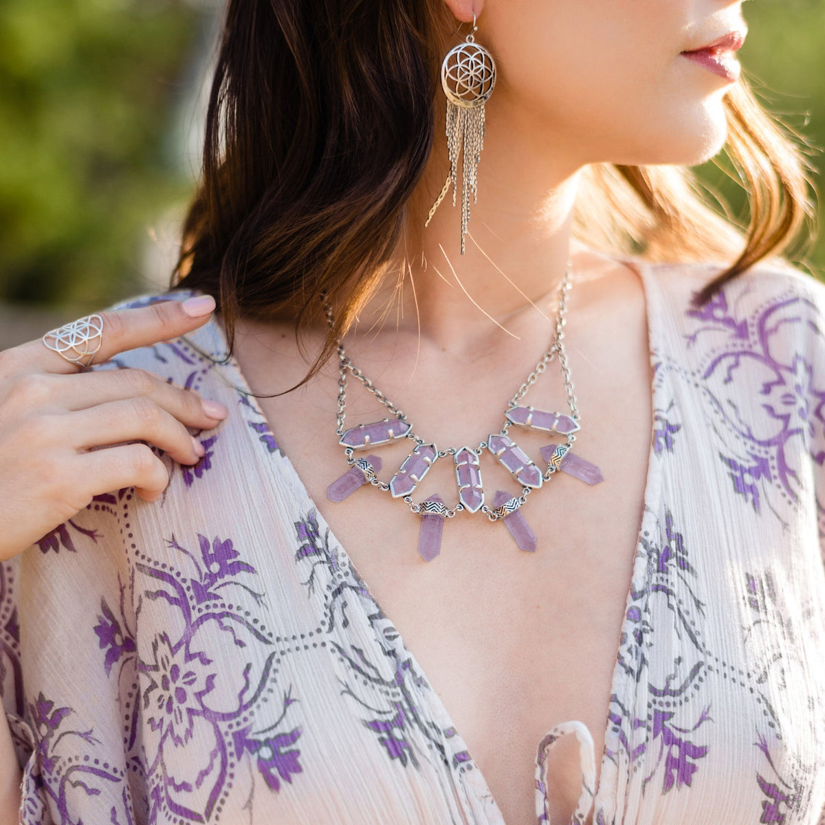 Northstar Crystal Necklace | Silver