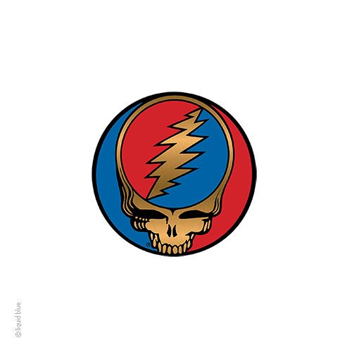 Grateful Dead Steal Your Face Gold Sticker 1.125"