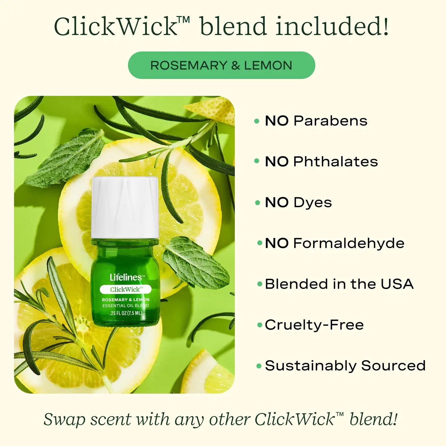 Lifelines™ ClickWick® Flameless Candle Diffuser in Cream (Bubble)